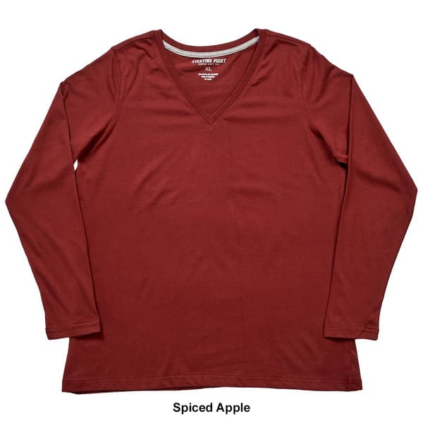 Womens Starting Point Super Soft V-Neck Long Sleeve Tee