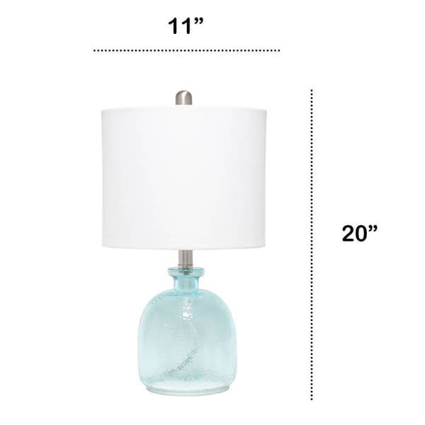 Lalia Home Classix Hammered Glass Jar Table Lamp w/Linen Shade