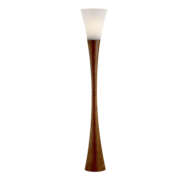 HomeRoots 68 Brown And White Solid Wood Novelty Floor Lamp With - image 