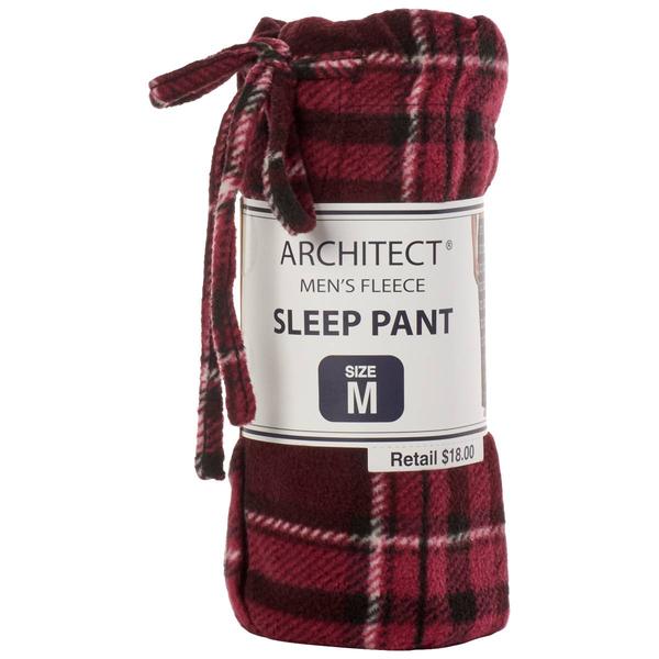 Mens Architect® Fleece Sleep Pants - Red/Black