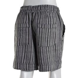 Womens Royalty 5in. Cuffed Stripe Shorts w/Pockets-Black