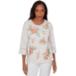 Womens Alfred Dunner Resort Living Tropical Stripe Blouse - image 1