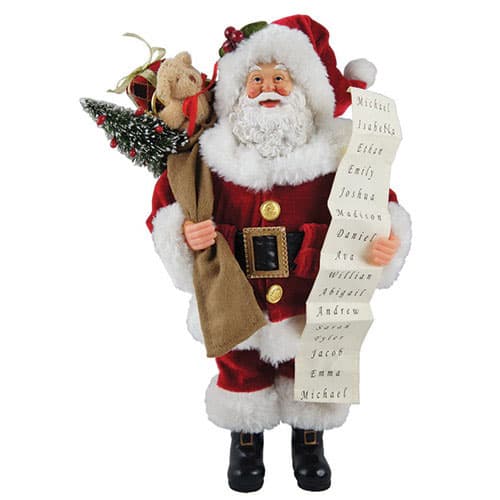 Santa's Workshop 12in. Santa with Santas Wish List - image 