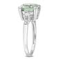 White Gold White Sapphire & Green Quartz Cocktail Ring w/ Diamond - image 4