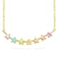 Forever New 18kt. Gold Plated Round Rainbow CZ Necklace - image 1
