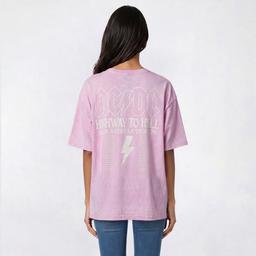 Juniors C-Life Mineral Wash AC/DC Tour Oversized Tee