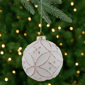 Northlight White Embossed Floral Matte Glass Christmas Ornament - image 1