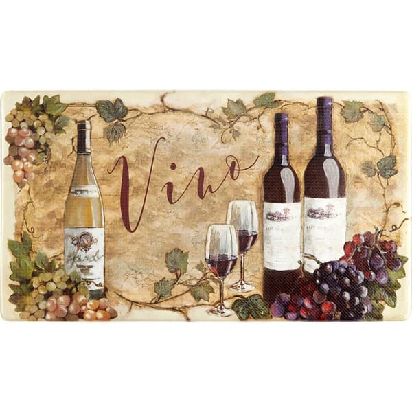 J&V Textiles Cloud Comfort Anti-Fatigue Beige Vino Kitchen Mat