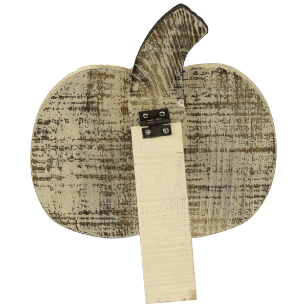 Northlight Small Wooden Fall Harvest Pumpkin with Stem - 10.5in.
