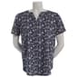 Womens Hasting & Smith Short Sleeve Floral Henley Tee - image 1