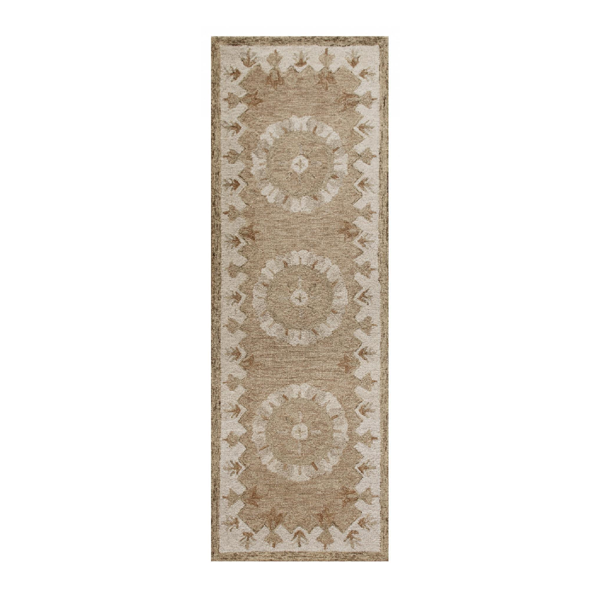 HomeRoots Tan Retro Modern Medallion Runner