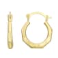 14kt. Polished Diamond Cut Multi Edge Hoop Earrings - image 1