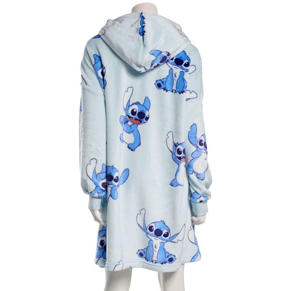 Juniors Disney All Over Print Stitch Plush Humungo Hoodie