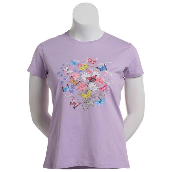 Plus Size Top Stitch by Morning Sun Spring Cluster Tee - image 