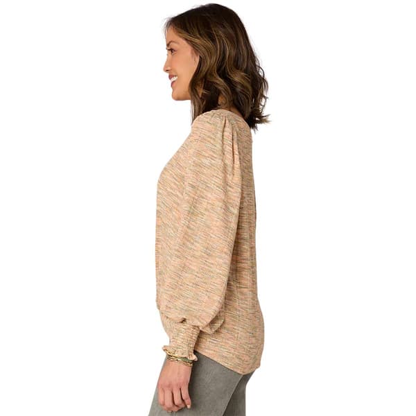 Petites Democracy Long Sleeve Twist Hem Blouse