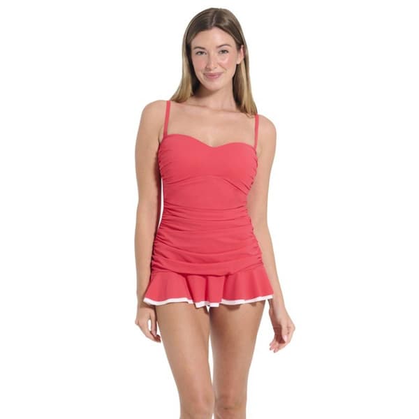 Womens Profile by Gottex Sweetheart Neck Ruffle Hem Swimdress - image 