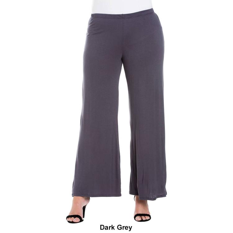 Plus Size 24/7 Comfort Apparel Wide Leg Palazzo Pants