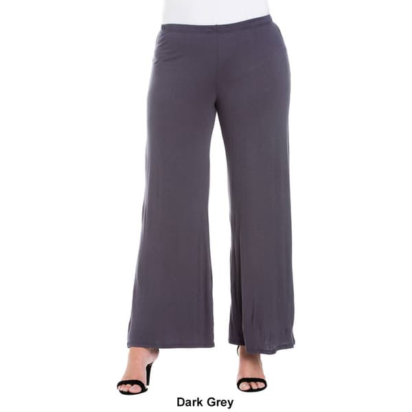 Plus Size 24/7 Comfort Apparel Wide Leg Palazzo Pants