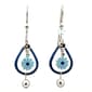 Silver Forest Silver-Tone & Blue Teardrop Flower Earrings - image 1