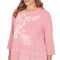 Plus Size Ruby Rd. Renaissance Romance 3/4 Sleeve Eyelet Blouse - image 4