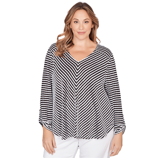 Women''s Ruby Rd. Must Haves I Mitered Scallop Stripe Tunic Top