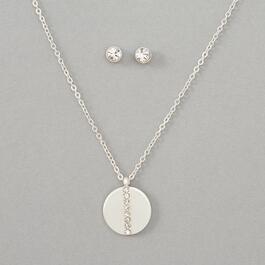 KIS&#40;R&#41; Silver I'm Enough Necklace & Earrings Set