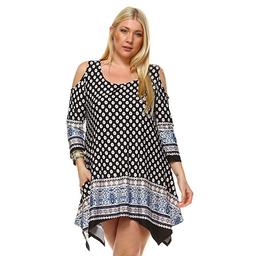 Plus Size White Mark Antonia Cut-Out Shoulder Tunic
