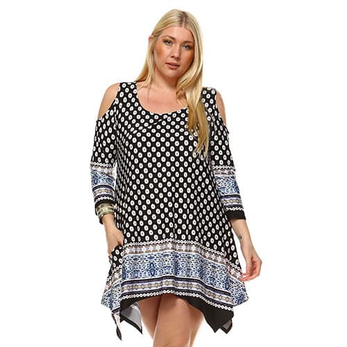Plus Size White Mark Antonia Cut-Out Shoulder Tunic