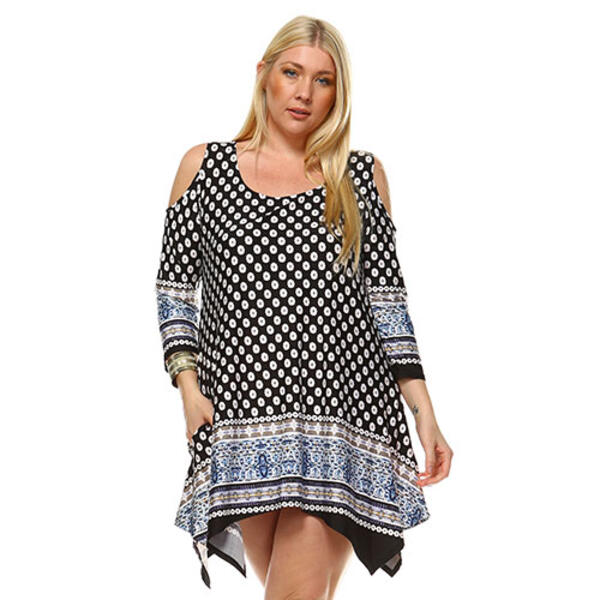 Plus Size White Mark Antonia Cut-Out Shoulder Tunic - image 
