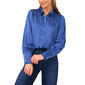 Womens Cece Long Pearl Cuff Sleeve Collared Button Front Blouse - image 1