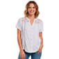 Womens Thomas & Olivia Short Sleeve Button Front Lace Yoke Blouse - image 1