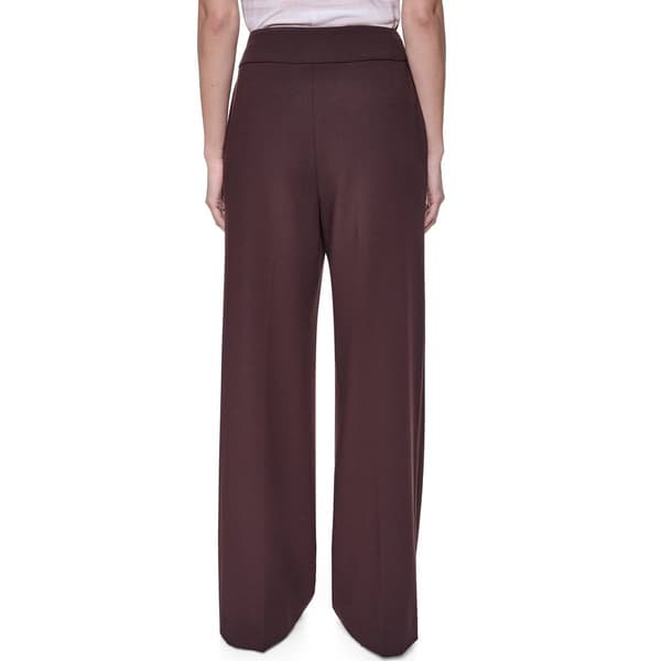 Womens Calvin Klein Mid Rise Side Button Wide Leg Dress Pants