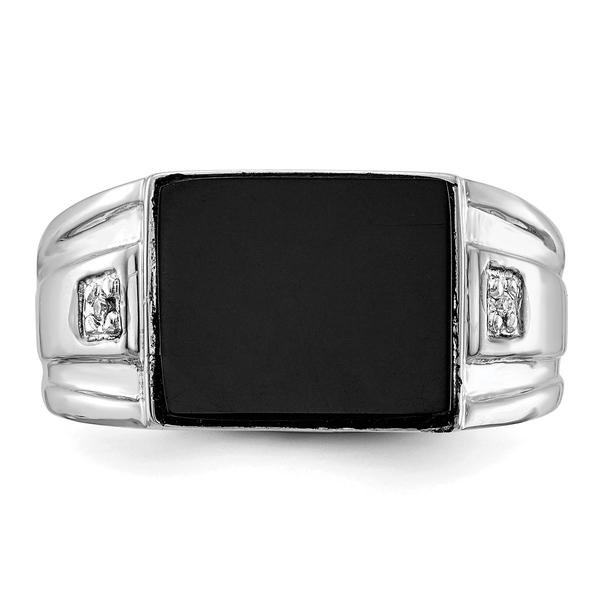 Mens Gentlemen’s Classics™ 14kt. White Gold Cushion Onyx Ring
