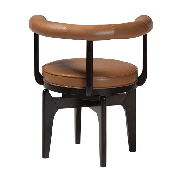 Baxton Studio Delacruz Swivel Faux Leather Dining Chair