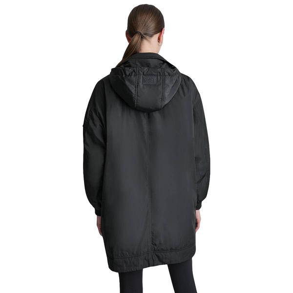 Womens DKNY Sport Long Parka Jacket with Removable Hood
