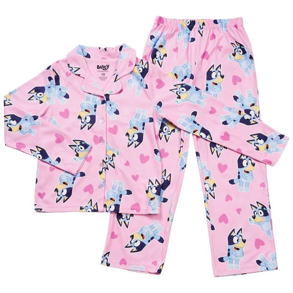 Girls Bluey Playtime Heart 2pc. Fleece Pajama Set