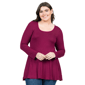 Plus Size 24/7 Comfort Apparel Long Sleeve Swing Tunic Top - image 1