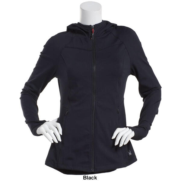 Womens Spyder Long Sleeve Full Zip Yoga Hoodie Jacket