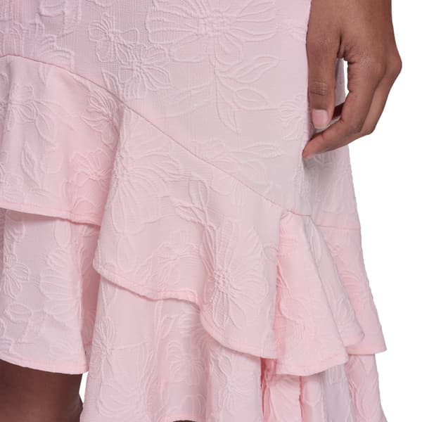 Womens Tommy Hilfiger Ruffle Trim Mixed Media Floral Hi Low Dress