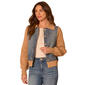 Womens Democracy Long Sleeve Collared Button Down Mix Media Jack - image 1
