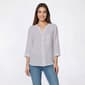 Petite Napa Valley 3/4 Sleeve Button Front Gauze Blouse - image 3