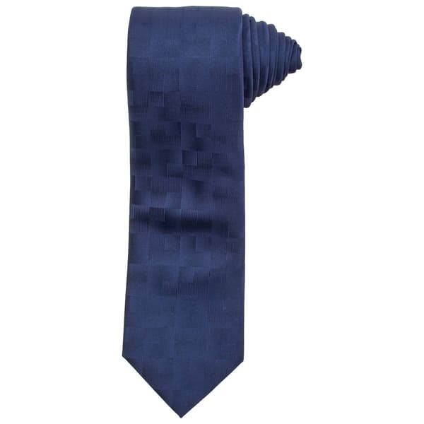 Mens Van Heusen Extra Long Grid Solid Tie - image 
