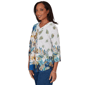 Womens Alfred Dunner Indigo Girls 3/4 Sleeve Floral Blouse - image 3
