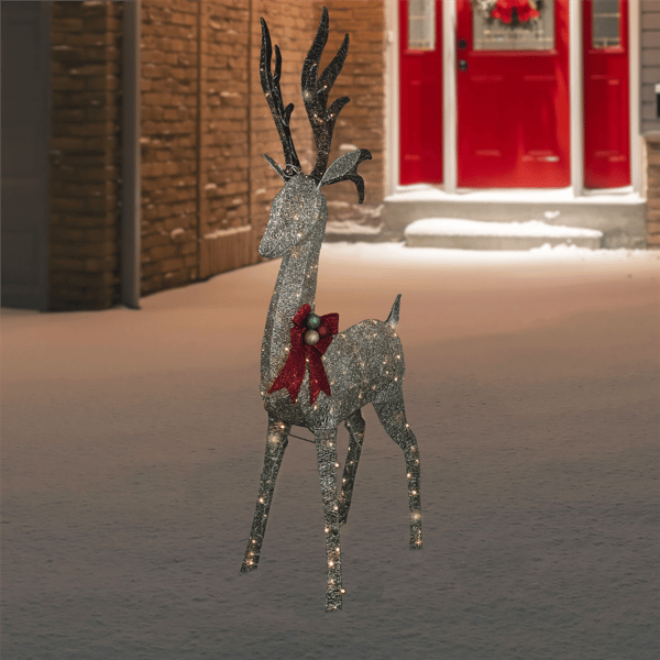 Northlight 74in. LED Champagne Deer Outdoor Christmas Decor