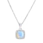 Gianni Argento Lab Opal Cushion Pendant Necklace - image 1