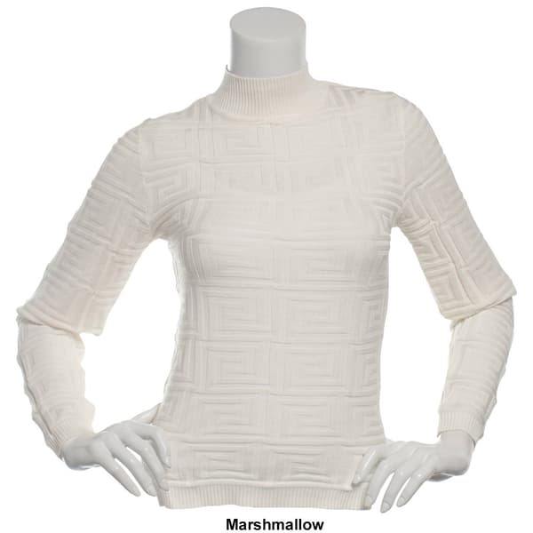 Juniors Jolie &amp; Joy Greek Key Mock Neck Sweater