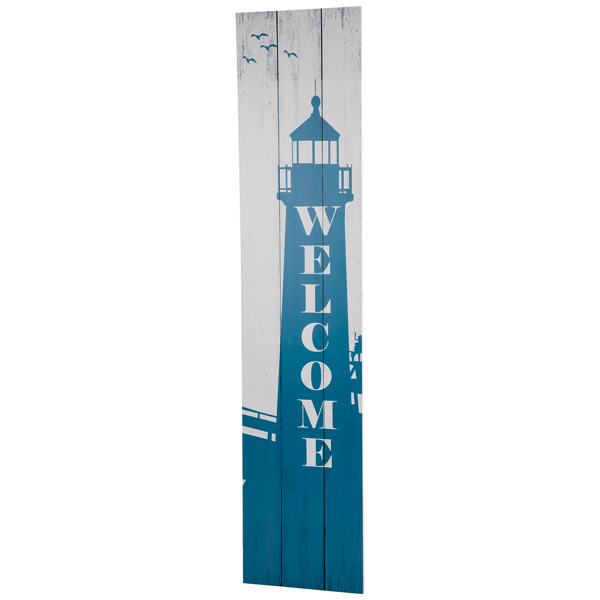Northlight Weathered Lighthouse "Welcome" Porch Board Sign