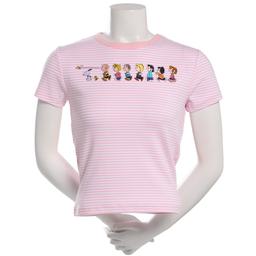 Juniors C-Life Embroidered Peanuts(tm) Striped Ringer Baby Tee