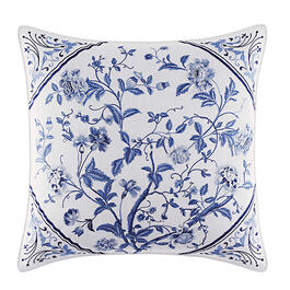 Laura Ashley(R) Charlotte Blue Floral Square Decorative Pillow