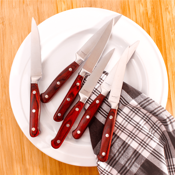BergHOFF Pakka Wood 6pc. Stainless Steel Steak Knife Set - image 